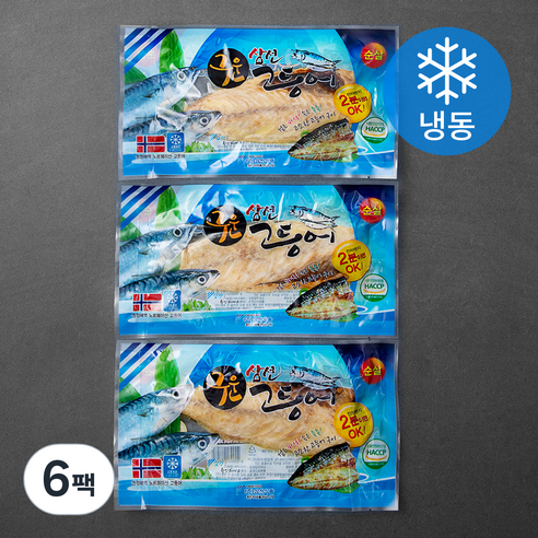 삼선구운고등어 (냉동), 120g, 6팩