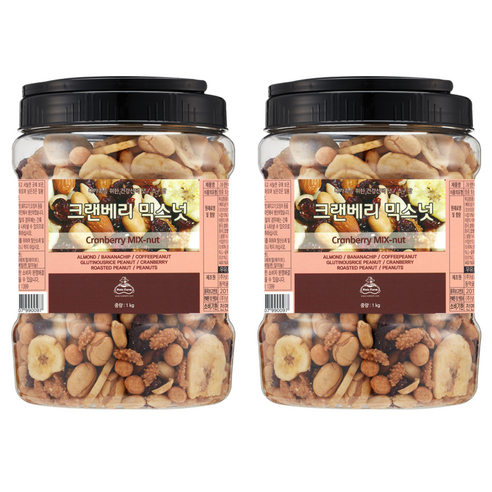 [넛츠팜] 크랜베리 믹스넛, 1kg, 2개
