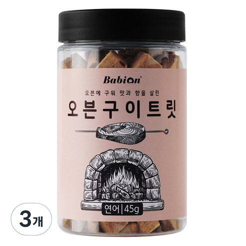 바비온 반려동물 오븐구이 트릿, 연어, 45g, 3개