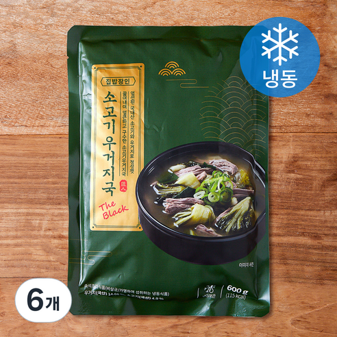 집밥장인 소고기우거지국 더블랙 (냉동), 600g, 6개