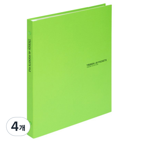 드림산업 트레비엥 합지 파일 40매입, 4개, 연두