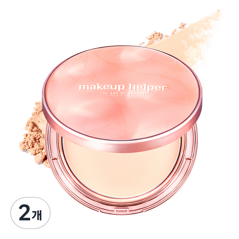 메이크업헬퍼 오리지널 프로피니쉬 로즈 라떼 아트 팩트 25g, 21호 라이트 핑크, 2개
