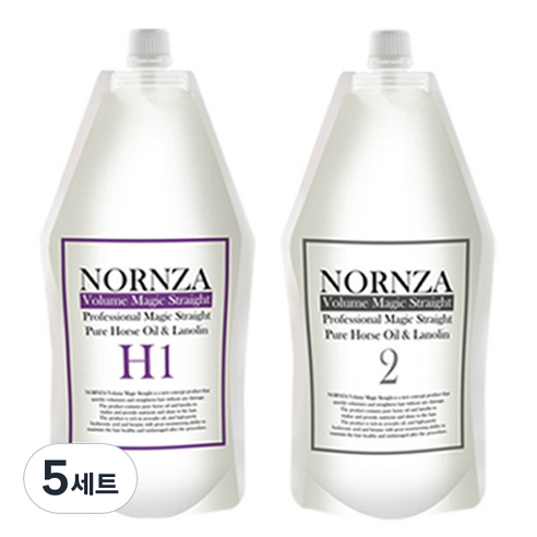 노른자 볼륨매직 스트레이트 파마약 H1 일반모 1제 400g + 2제 400g 세트, 5개