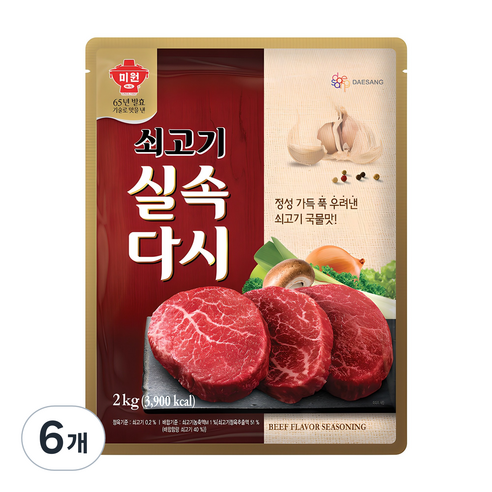 미원 쇠고기 실속 다시, 2kg, 6개