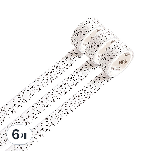 마켓A 감성 잉크 마스킹테이프 15mm x 3m, 화이트, 6개