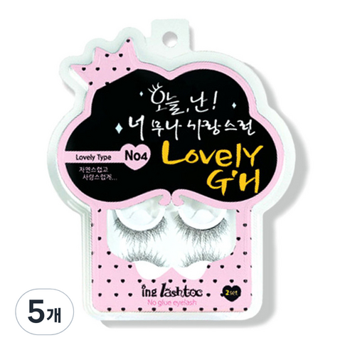 ing 래쉬톡 원터치 속눈썹, 4호 러블리걸, 5개
