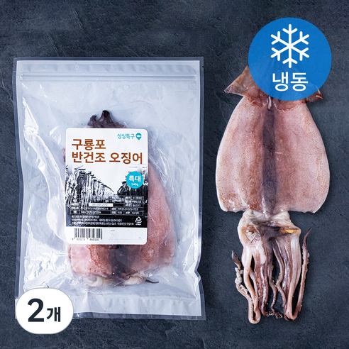 싱싱특구 구룡포 반건조 오징어 (냉동), 540g(특대, 3마리), 2개