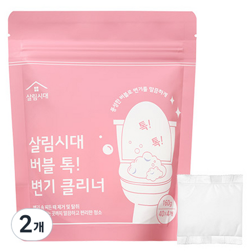 살림시대 버블 톡 변기 클리너 4p, 160g, 2개