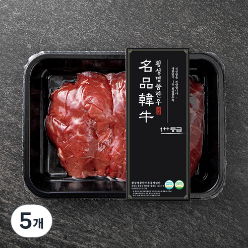 횡성한우 1++ 불고기용 (냉장), 300g, 5개