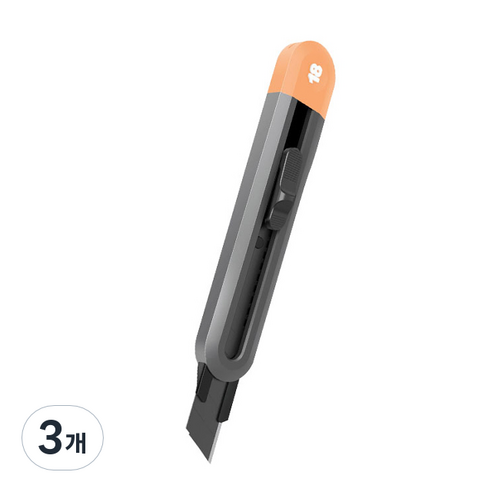 델리 공구 홈시리즈 ABS 블랙 컷터칼 대 HT4018, 오렌지, 3개