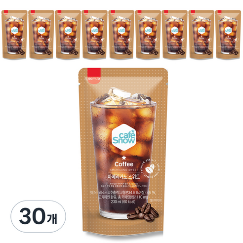 삼립 카페스노우 아메리카노 스위트, 230ml, 30개