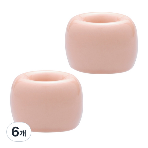 블럭마트 도자기 칫솔꽂이, 핑크, 6개