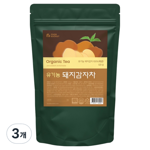 푸드버킷 유기농 돼지감자차, 3개, 1개입, 120g