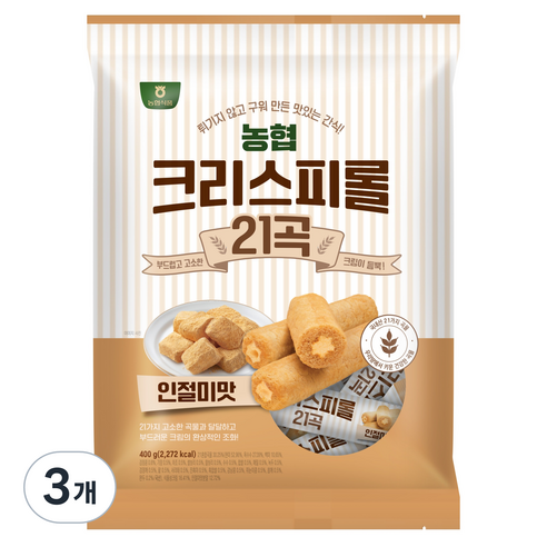 농협식품 크리스피롤 21곡 인절미맛, 3개, 400g
