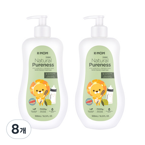 케이맘 퓨어니스 젖병세정제 액상형 용기, 500ml, 8개