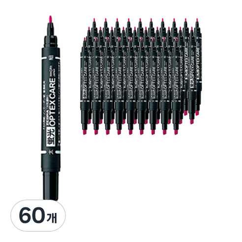 제브라 옵텍스 케어 형광펜, 와인레드, 60개