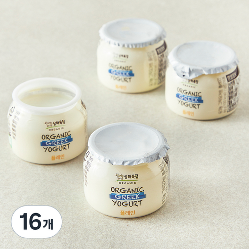 상하목장 유기농 인증 그릭요거트 플레인, 80g, 1개입, 16개