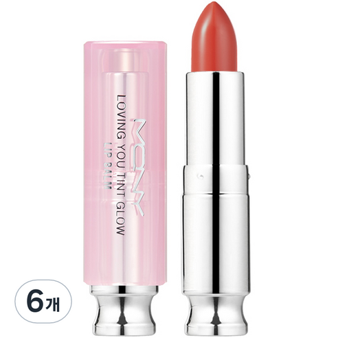 맥퀸뉴욕 러빙유 틴트 글로우 립밤, 클리어레드, 3.5g, 6개