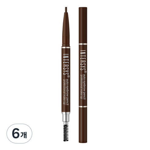 인터시스 오토 아이브로우 펜슬 10g, 4호 흑갈색, 6개