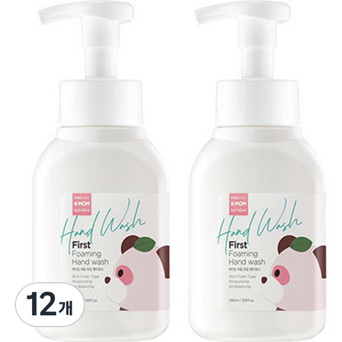 케이맘 유아용 처음 포밍 핸드워시 290ml, 파우더향, 12개