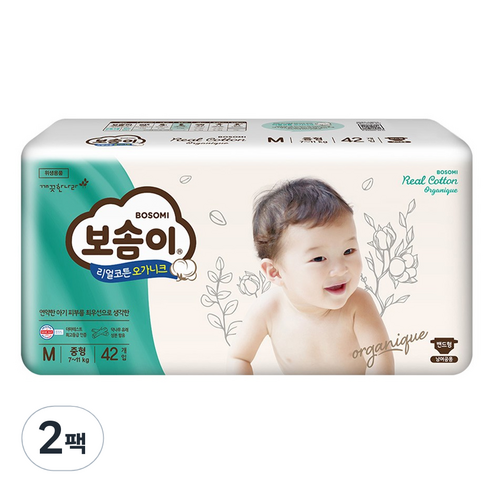 보솜이 리얼코튼 오가니크 밴드형 기저귀, 중형(M), 84매 보솜이 리얼코튼 오가니크 밴드형 기저귀, 중형(M), 84매