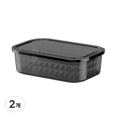 블럭마트 의류 이불 멀티 리빙박스, 블랙, 2개