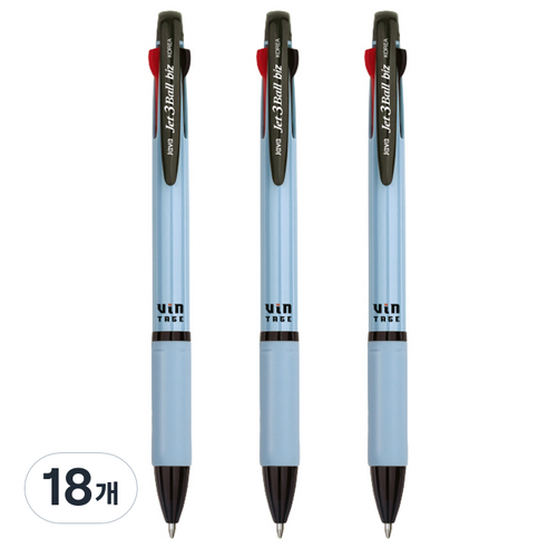 자바펜 제트 3볼 biz 빈티지 펜 0.7mm, 블루, 18개