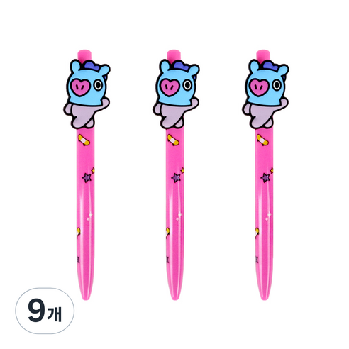 라인프렌즈 BT21 피규어젤펜 0.5mm, 망, 9개