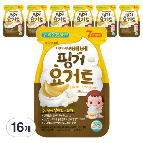 아이배냇 베베 핑거 요거트 20g, 바나나, 16개