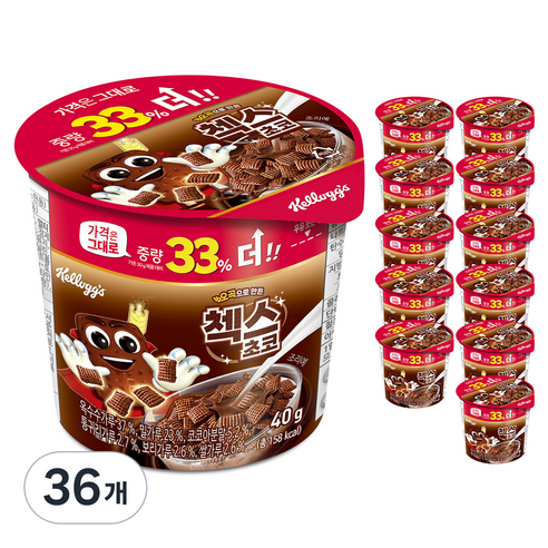 첵스초코 오곡으로 만든 첵스초코 컵 시리얼, 40g, 36개