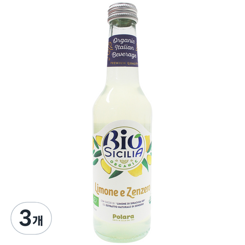 폴라라 유기농 레몬생강 탄산음료, 275ml, 3개