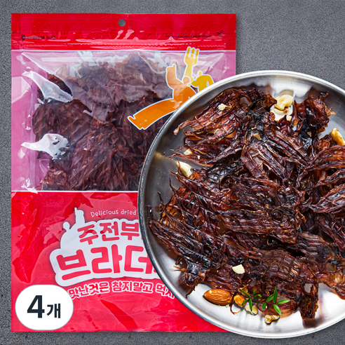 주전부리 브라더스 숏망족 미니대왕발 오징어다리, 190g, 4개