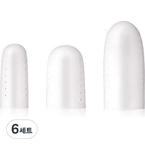 바이미 통기성 실리콘 발가락 보호 쿠션 캡 3종 x 2p 세트 화이트, 6세트