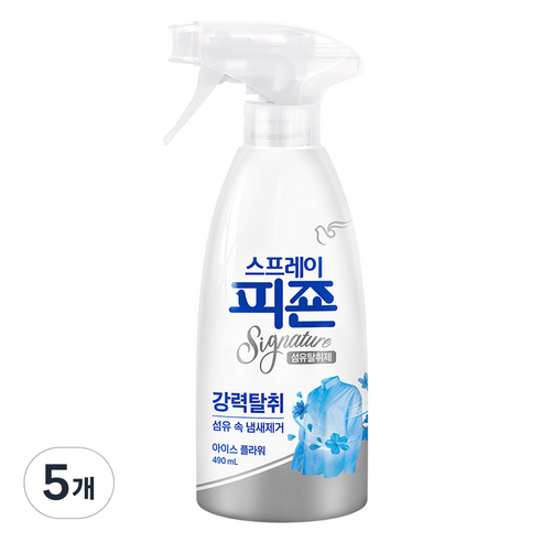 피죤 스프레이 시그니처 섬유탈취제 아이스플라워, 490ml, 5개