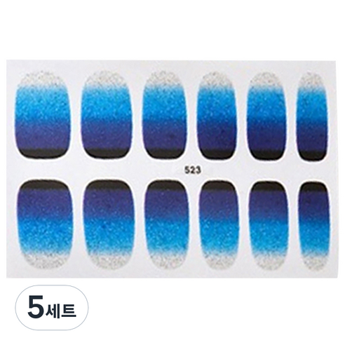 슈퍼식스 간단한 셀프 네일스티커 12p QB523, 혼합 색상, 5세트