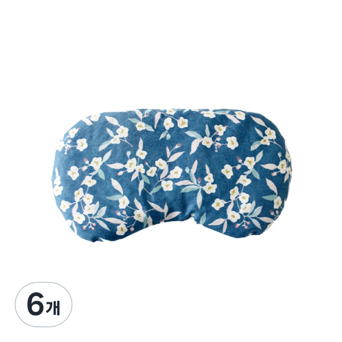 안대형 팥 눈찜질팩 천연 핫팩 푸른바다위흰꽃, 1개입, 6개