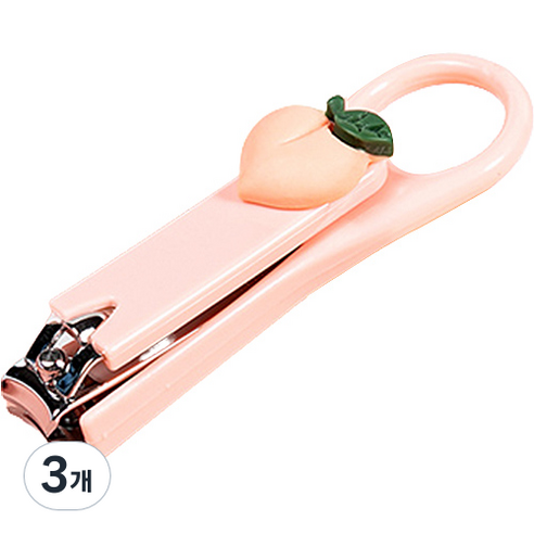 다윗트 귀여운 캐릭터 손톱깍이, 3개, 복숭아
