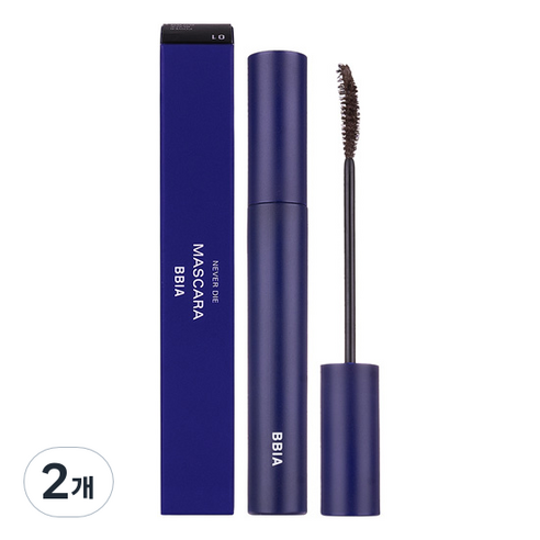 삐아 네버다이 마스카라 7g, 파워블랙, 2개