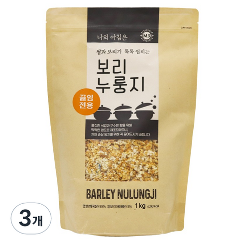 태광푸드 보리누룽지, 1kg, 3개