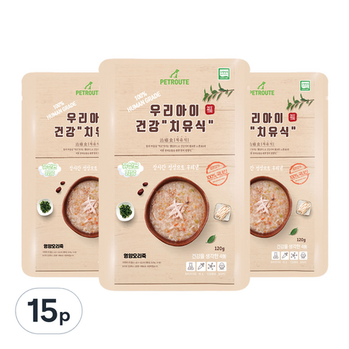 펫루트 전연령 반려동물 우리아이 치유식 영양죽, 오리, 120g, 15개