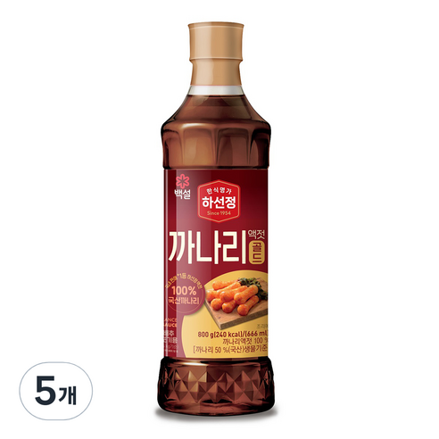 하선정 까나리액젓 골드, 800g, 5개