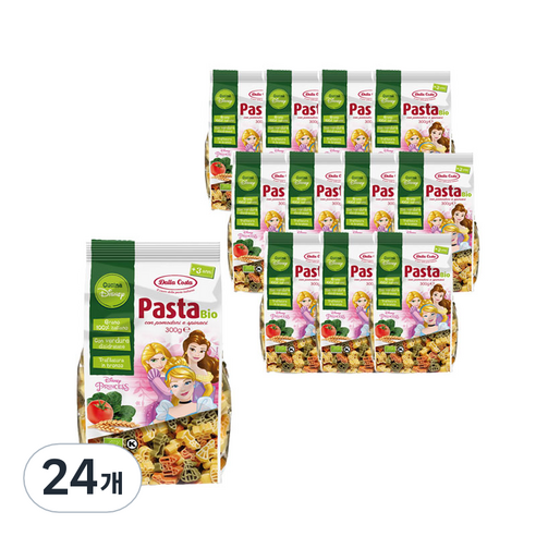 달라코스타 디즈니 프린세스 유기농 토마토 시금치 파스타, 300g, 24개