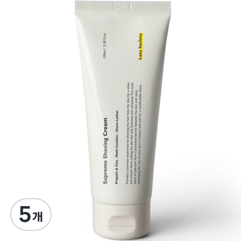 레이지소사이어티 슈프림 쉐이빙 크림, 5개, 100ml