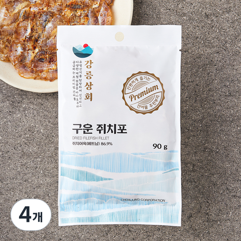 강릉상회 구운 쥐치포, 4개, 90g