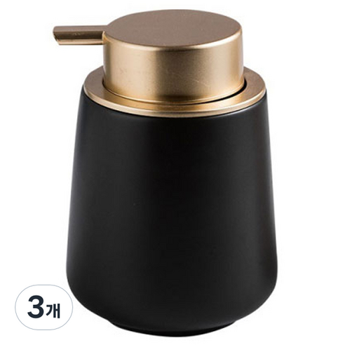 더자카 다용도 세라믹 디스펜서 400ml, 블랙, 3개