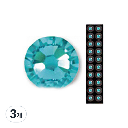 와사비네코 미미츠보 쥬얼리 귀지압패치 M 3.0mm 20p, 블루지르콘, 3개
