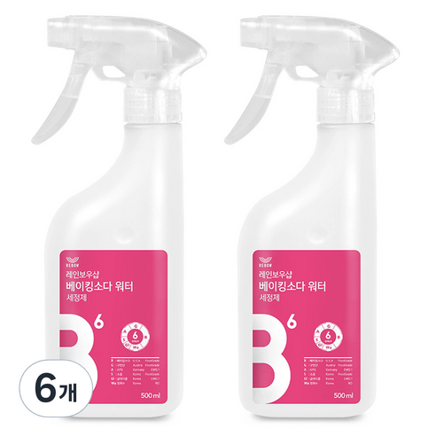 레인보우샵 베이킹소다 워터 다목적세정제, 500ml, 6개