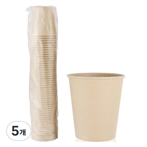 슈가랩 사탕수수 종이컵 190ml, 50개입, 5개