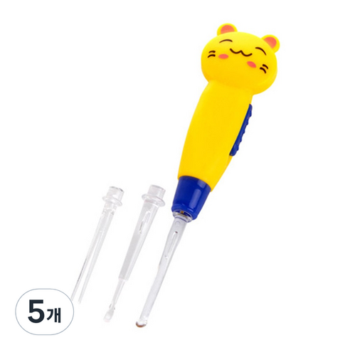 고나비 LED 캐릭터 유아귀이개 노란고양이, 5개, 1개입