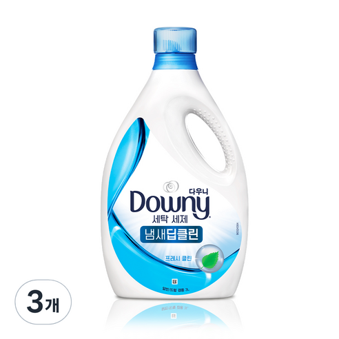 다우니 프리미엄 세탁세제 액체형 냄새딥클린 프레시클린 본품, 3L, 3개